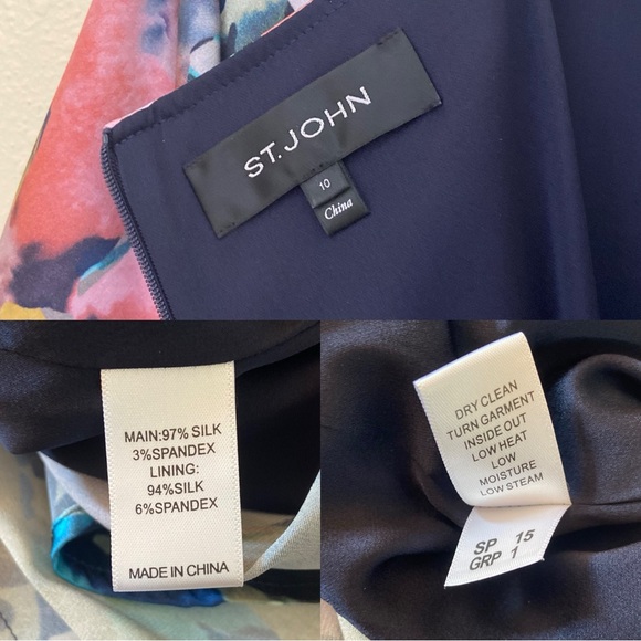 St. John Watercolor Floral Silk Dress - Picture 16 of 16